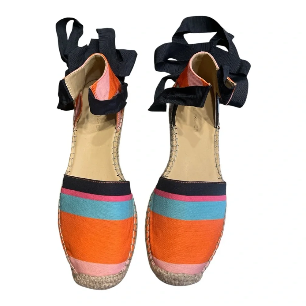Marc Fisher Multi Striped Women's Espadrille Flats Size 7.5